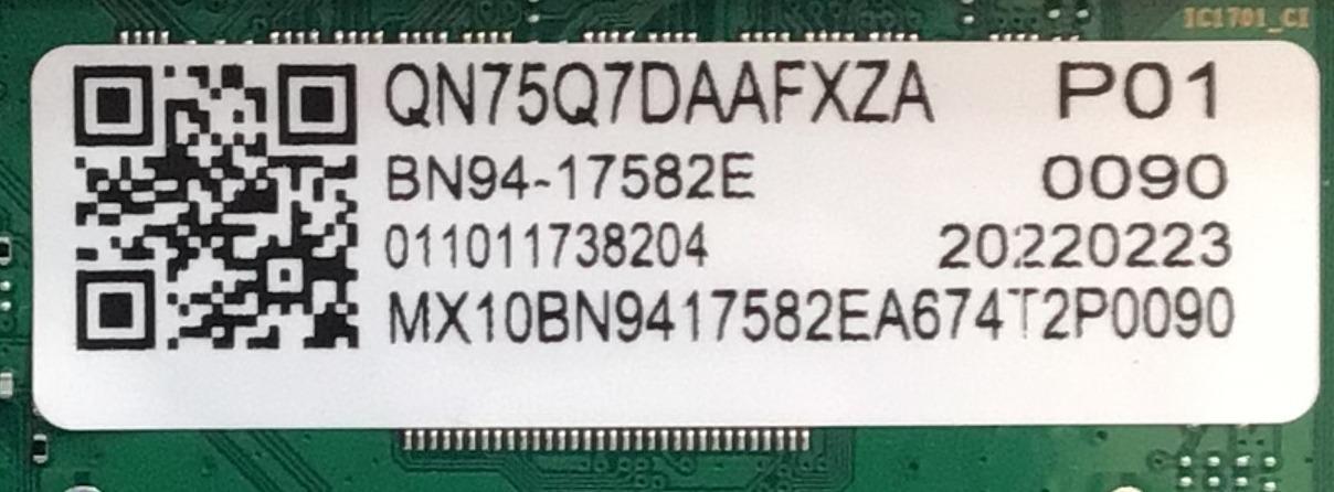 MAIN ORIGINAL PARA SMART TV SAMSUNG QLED 4K RESOLUCION ( 3840x2160 ) UHD CON HDR / NUMERO DE PARTE BN94-17582E / BN41-02855D / BN9417582E / BN97-18197A / 011011738204 / 17582E / PANEL CY-QA075FGHV7H / DISPLAY ST7461D02-M / MODELO QN75Q70AAFXZA CH07 - Imagen 3
